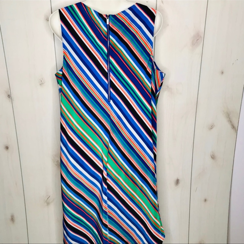 Halogen Bright Diagonal Stripe Shift Sleeveless D… - image 4